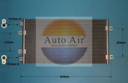 AUTO AIR 16-1120 Air Conditioning Condenser Air Con Replacement Fits Fiat Punto