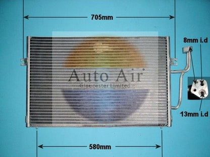 AUTO AIR 16-1216 Air Conditioning Condenser Fits Mitsubishi Carisma Space Star
