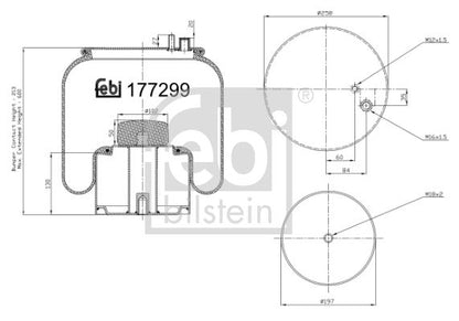 Air Suspension Bellow Febi Bilstein 177299 Fits MAN