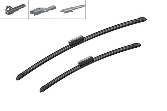 2x BOSCH Wiper Blades (Pair) Fits Alpina Audi BMW Infiniti Jaguar Land Rover