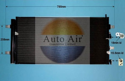 AUTO AIR 16-9709 Air Conditioning Condenser Air Con Replacement Fits Audi A6 Q5