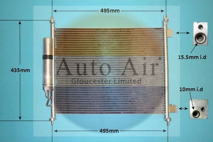 AUTO AIR 16-1453 Air Conditioning Condenser A/C Air Con Fits Nissan Micra