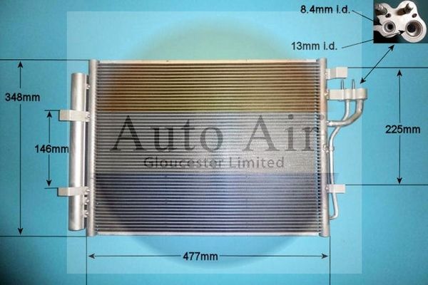 Auto Air 16-6666 A/C Air Con Condenser Air Conditioning Fits Hyundai i10
