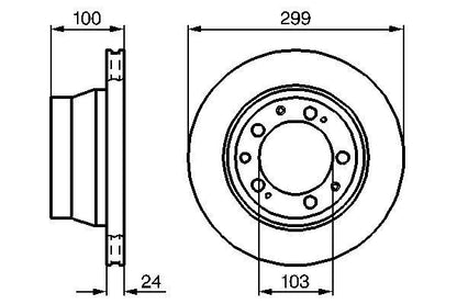 Bosch 0986478419 Brake Disc Rear Braking System Fits Porsche 911 944 968