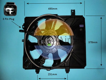 AUTO AIR 05-1405 Radiator Fan Electric Motor Centre Cooling Fits Honda Civic