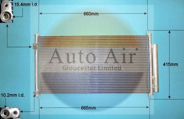 AUTO AIR 16-9819 Air Conditioning Condenser A/C Air Con Fits Honda Civic