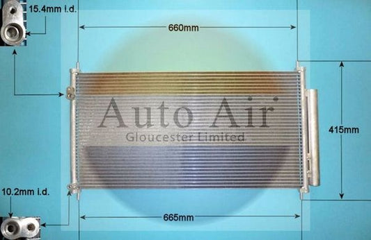 AUTO AIR 16-9819 Air Conditioning Condenser A/C Air Con Fits Honda Civic
