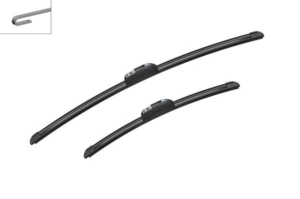 2x BOSCH Wiper Blades (Pair) Fits Chevrolet Dodge Fiat Ford Hyundai Kia Mazda