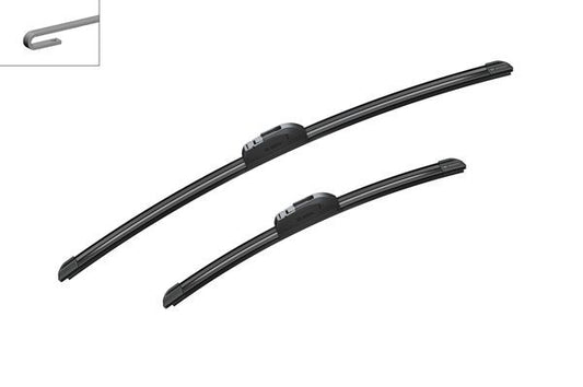 2x BOSCH Wiper Blades (Pair) Fits Chevrolet Dodge Fiat Ford Hyundai Kia Mazda
