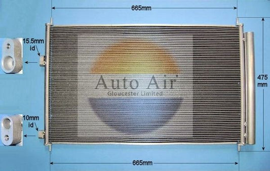 Auto Air 16-1090 A/C Air Con Condenser Air Conditioning Fits Toyota Previa RAV4