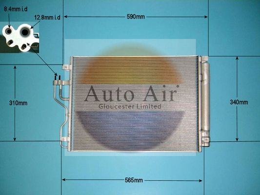 AUTO AIR 16-9804 Air Conditioning Condenser A/C Air Con Fits Kia Sportage