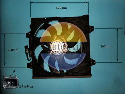 AUTO AIR 05-1357 Radiator Fan Electric Motor Centre Fits Fiat 500 500 C Ford Ka