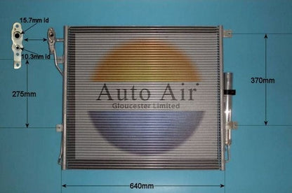 AUTO AIR 16-1401 Air Conditioning Condenser Air Con Replacement Fits Land Rover
