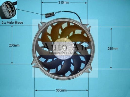 AUTO AIR 05-1125 Radiator Fan Electric Motor Centre Cooling Fits Citroen C5