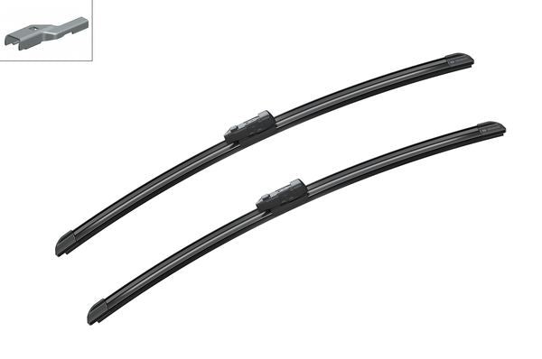 2 x BOSCH AEROTWIN A052S Flat Wiper Blades (Pair) 530/530mm Length Fits Skoda