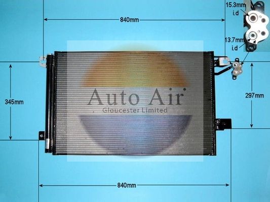 Auto Air 16-1393 A/C Air Con Condenser Air Conditioning With Dryer Fits VW