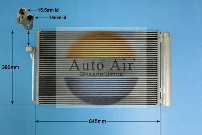 AUTO AIR 16-9638 Air Conditioning Condenser A/C Air Con Replacement Fits BMW