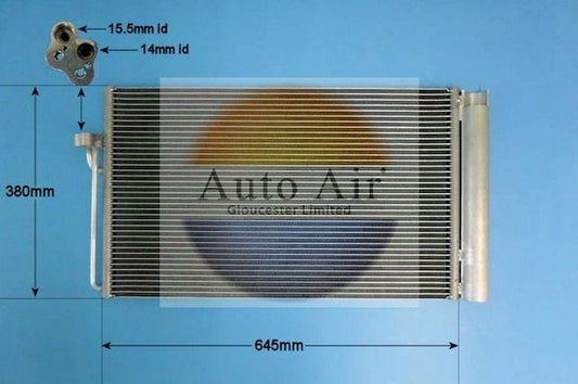 AUTO AIR 16-9638 Air Conditioning Condenser A/C Air Con Replacement Fits BMW