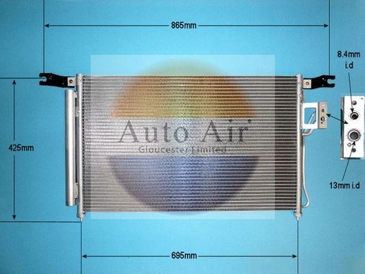 Auto Air 16-1098 A/C Air Con Condenser Air Conditioning Fits Hyundai Santa Fe