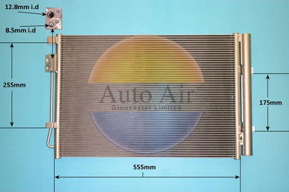 AUTO AIR 16-0071 Air Conditioning Condenser A/C Fits Hyundai i20 i20 Active