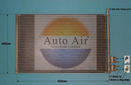 Auto Air 16-1338 A/C Air Con Condenser Air Conditioning Fits Ford Fiesta Fusion
