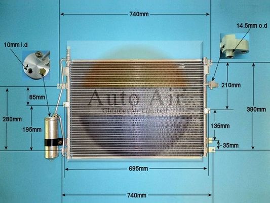 AUTO AIR 16-6555 Air Conditioning Condenser Air Con Replacement Fits Volvo XC90