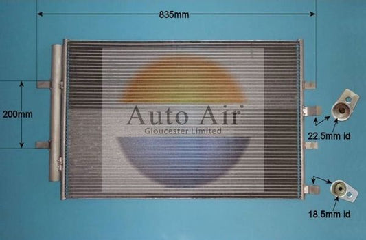 AUTO AIR 16-1436 Air Conditioning Condenser A/C Air Con Replacement Fits Ford