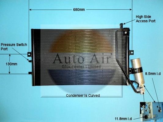 AUTO AIR 16-1324A Air Conditioning Condenser Air Con Replacement Fits Saab 9-5