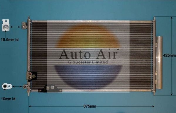 AUTO AIR 16-9932 Air Conditioning Condenser A/C Air Con Fits Honda Accord