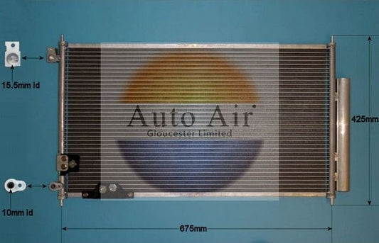 AUTO AIR 16-9932 Air Conditioning Condenser A/C Air Con Fits Honda Accord