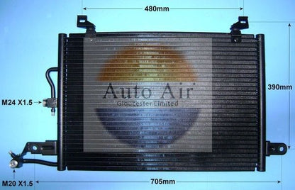 AUTO AIR 16-6151 Air Conditioning Condenser A/C Air Con Fits Audi A6 100