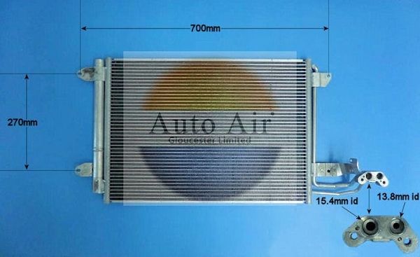 AUTO AIR 16-1054 Air Condenser A/C Air Conditioning Fits Audi Seat Skoda VW
