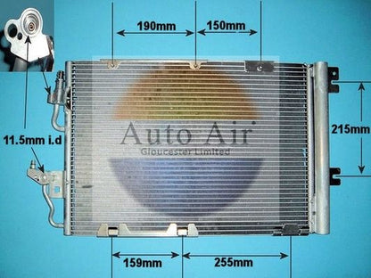 AUTO AIR 16-1072 Air Condenser A/C Air Conditioning Fits Vauxhall Astra Zafira
