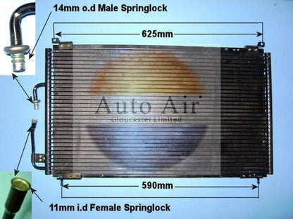 AUTO AIR 16-2088 Air Conditioning Condenser A/C Air Con Fits Peugeot 406