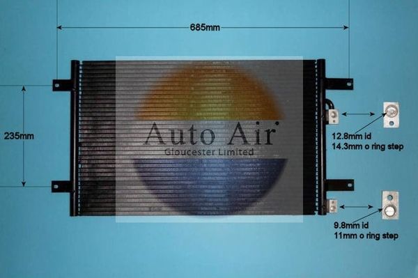 AUTO AIR 16-8692 Air Conditioning Condenser A/C Air Con Fits Ford Seat VW