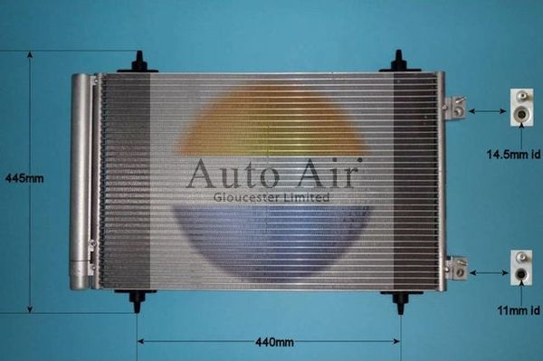 AUTO AIR 16-9642 Air Conditioning Condenser Fits Citroen Fiat Peugeot Toyota