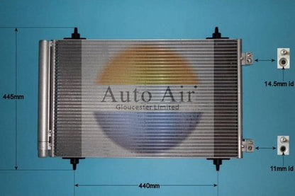 AUTO AIR 16-9642 Air Conditioning Condenser Fits Citroen Fiat Peugeot Toyota