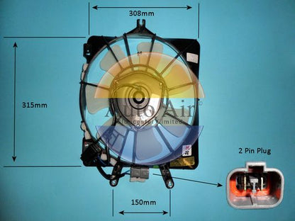 AUTO AIR 05-1414 Radiator Fan Electric Motor Centre Cooling Fits Honda Jazz