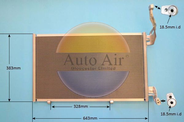 AUTO AIR 16-0065 Air Conditioning Condenser A/C Air Con Fits Ford Fiesta