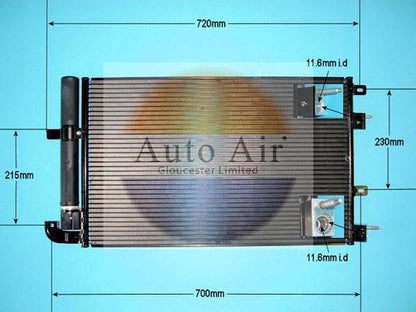 AUTO AIR 16-2033 Air Condenser A/C Air Conditioning Fits Jaguar S-Type XF