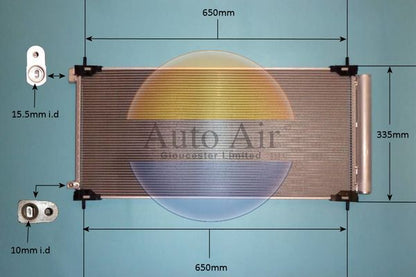AUTO AIR 16-0080 Air Conditioning Condenser A/C Air Con Fits Toyota Auris