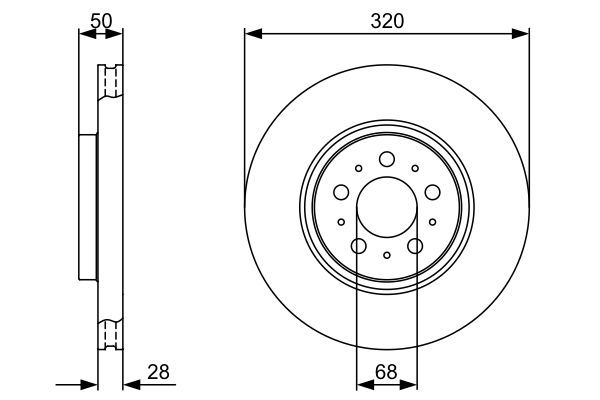 BOSCH 0986479321 Brake Disc Front Fits Volvo S60 S80 V70 XC70 Cross Country