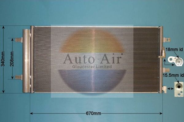 AUTO AIR 16-9821 Air Conditioning Condenser A/C Air Con Fits Audi Porsche
