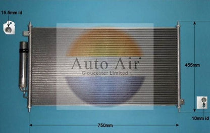 AUTO AIR 16-0014 Air Conditioning Condenser Air Con Replacement Fits Honda FR-V
