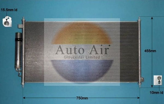 AUTO AIR 16-0014 Air Conditioning Condenser Air Con Replacement Fits Honda FR-V