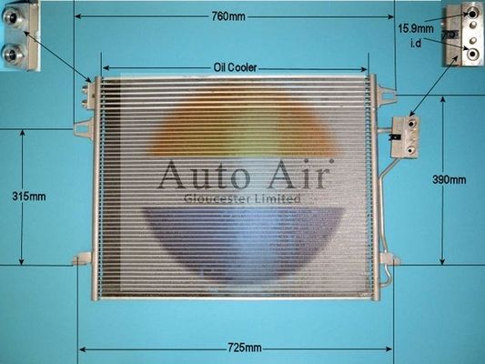 Auto Air 16-1368 Air Conditioning Condenser For Chrysler Grand Voyager VW Routan