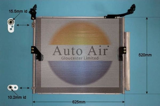 AUTO AIR 16-1432 Air Conditioning Condenser A/C Air Con Replacement Fits Toyota