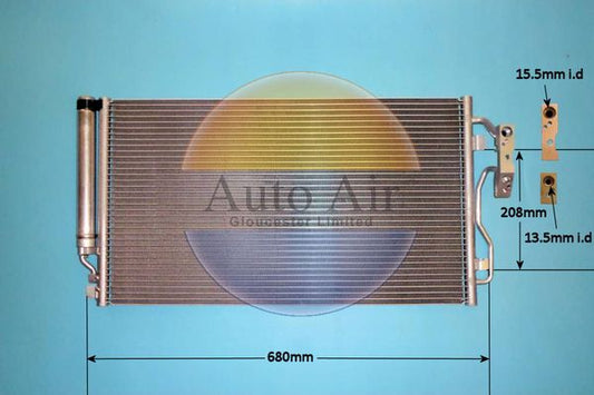 Auto Air 16-0060 A/C Air Con Condenser Air Conditioning Fits Alpina BMW