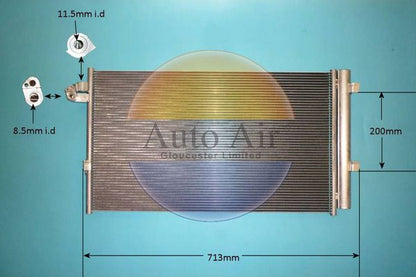AUTO AIR 16-0061 Air Conditioning Condenser A/C Air Con Replacement Fits BMW