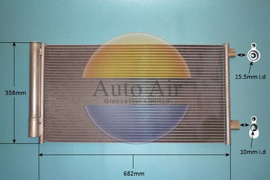 AUTO AIR 16-0064 Air Conditioning Condenser Fits Fiat 500X Jeep Renegade